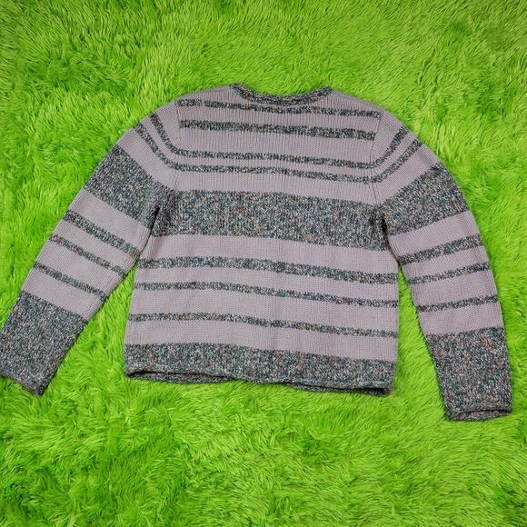 Christopher & Banks Green Brown Grunge Fairy Knit Button Up Sweater Cardigan, L - Picture 3 of 5